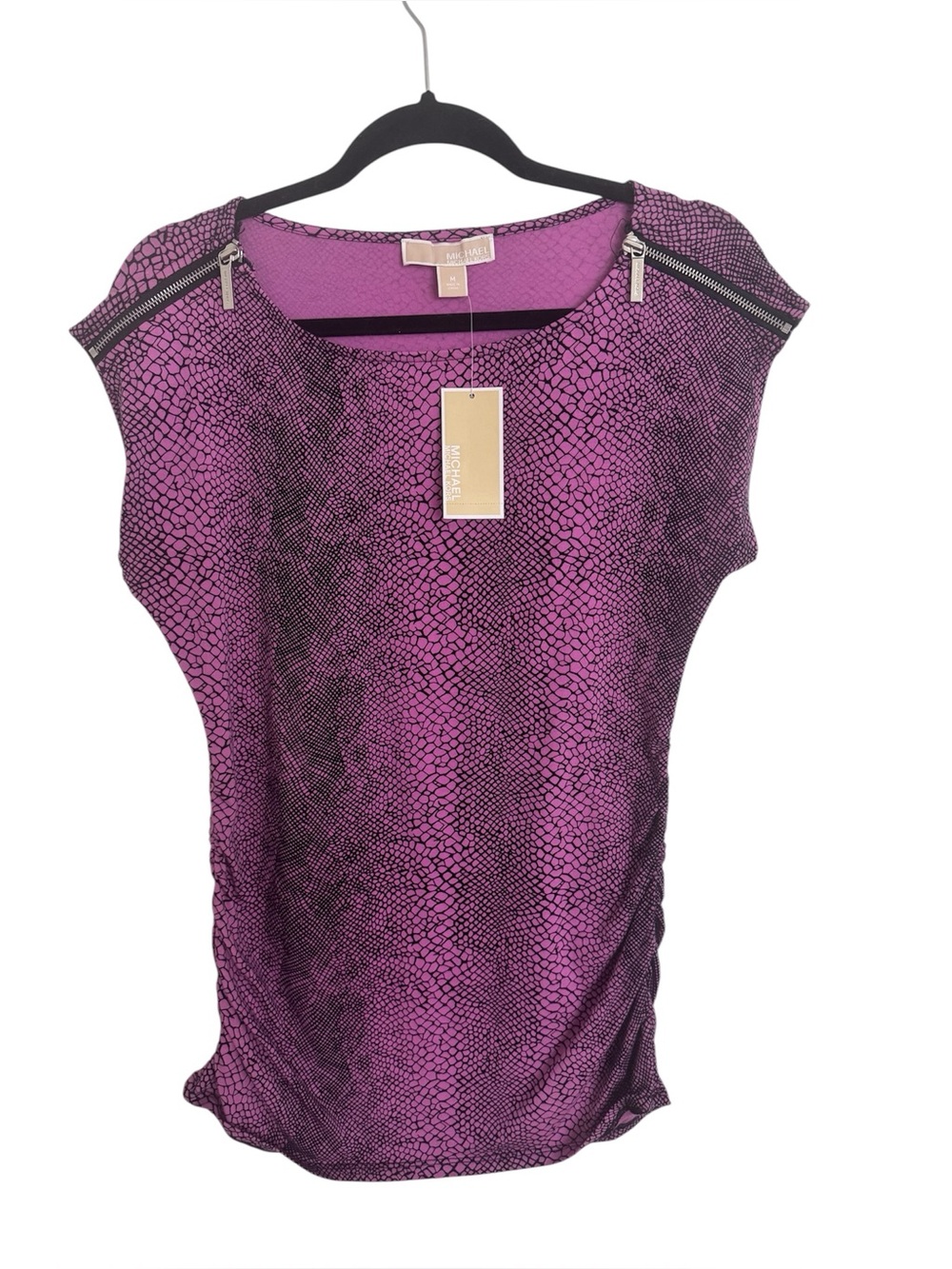 Michael Kors short sleeve snake print top